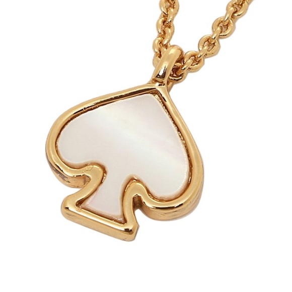KATE SPADE • Mini Signature Spade Mother of Pearl Pendant Necklace - Picture 7 of 10
